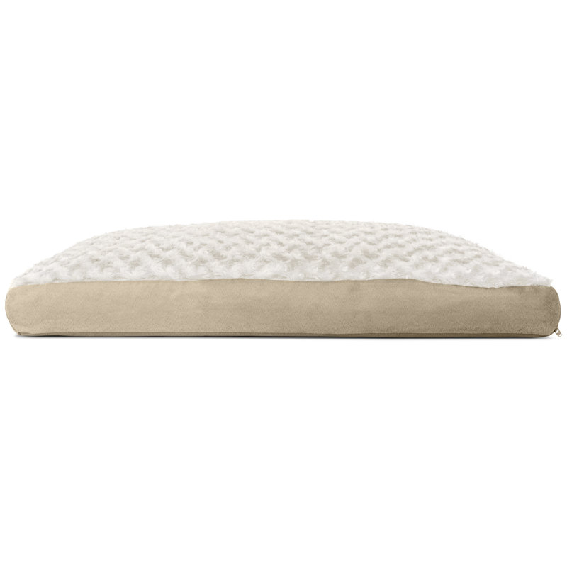 Ultra Plush Deluxe Fiber Pillow Pet Bed, Medium (30" W x 20" D x 3" H), Cream