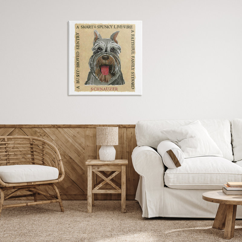 "Fun Schnauzer Pet", art mural sur toile par Nancy Overton, H 30 po x l 30 po