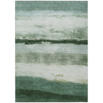 Machine Washable Indoor/Outdoor Arline ACN2169 Striped Rug