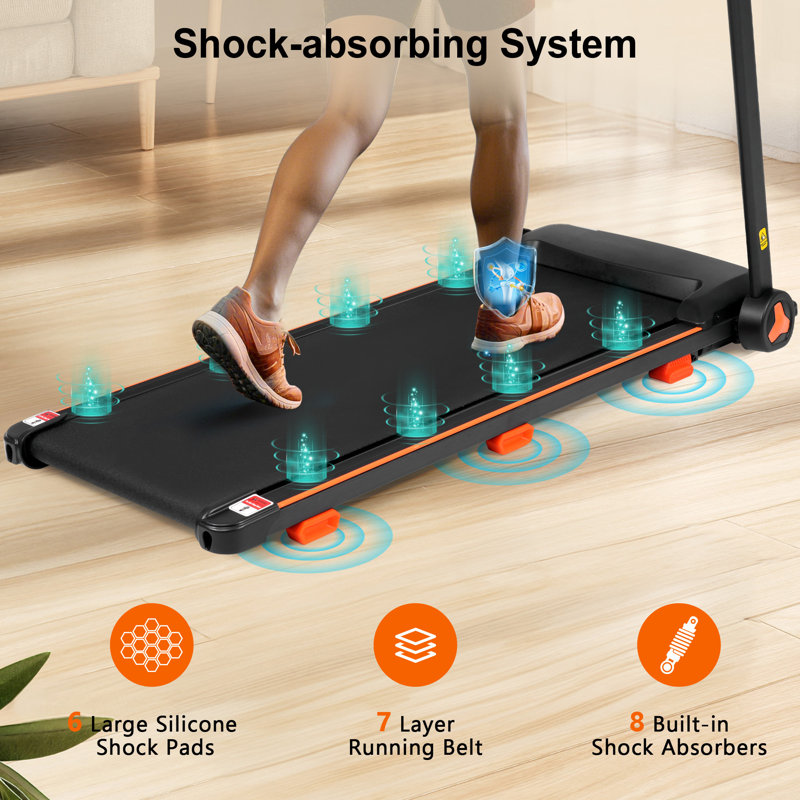 Treadmills For Home, 2.5hp Quiet Folding Treadmill With Heart Rate Sensor