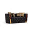 Naomi Button Tufted 3 Pc Sofa Set With Velvet Fabric And Gold Accent In Black (CA INVENTORY)