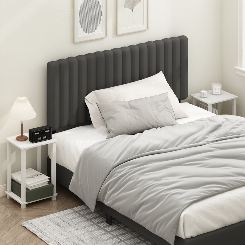 34.04cm W Plastic Bedside Table, White, White