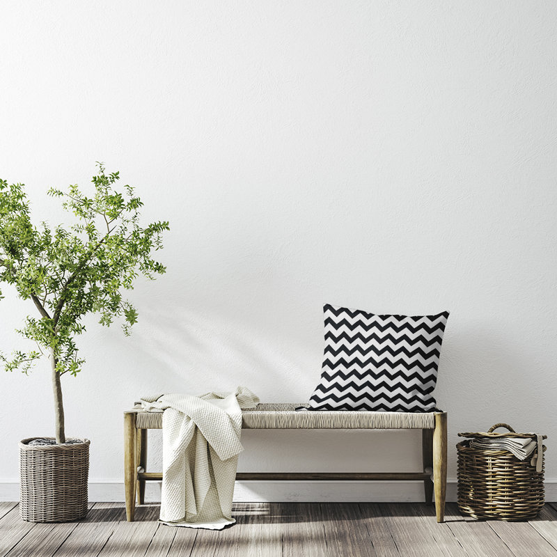 Housse de coussin Aldermary, H 18 po x l 18 po, Noir, noir, noir, noir
