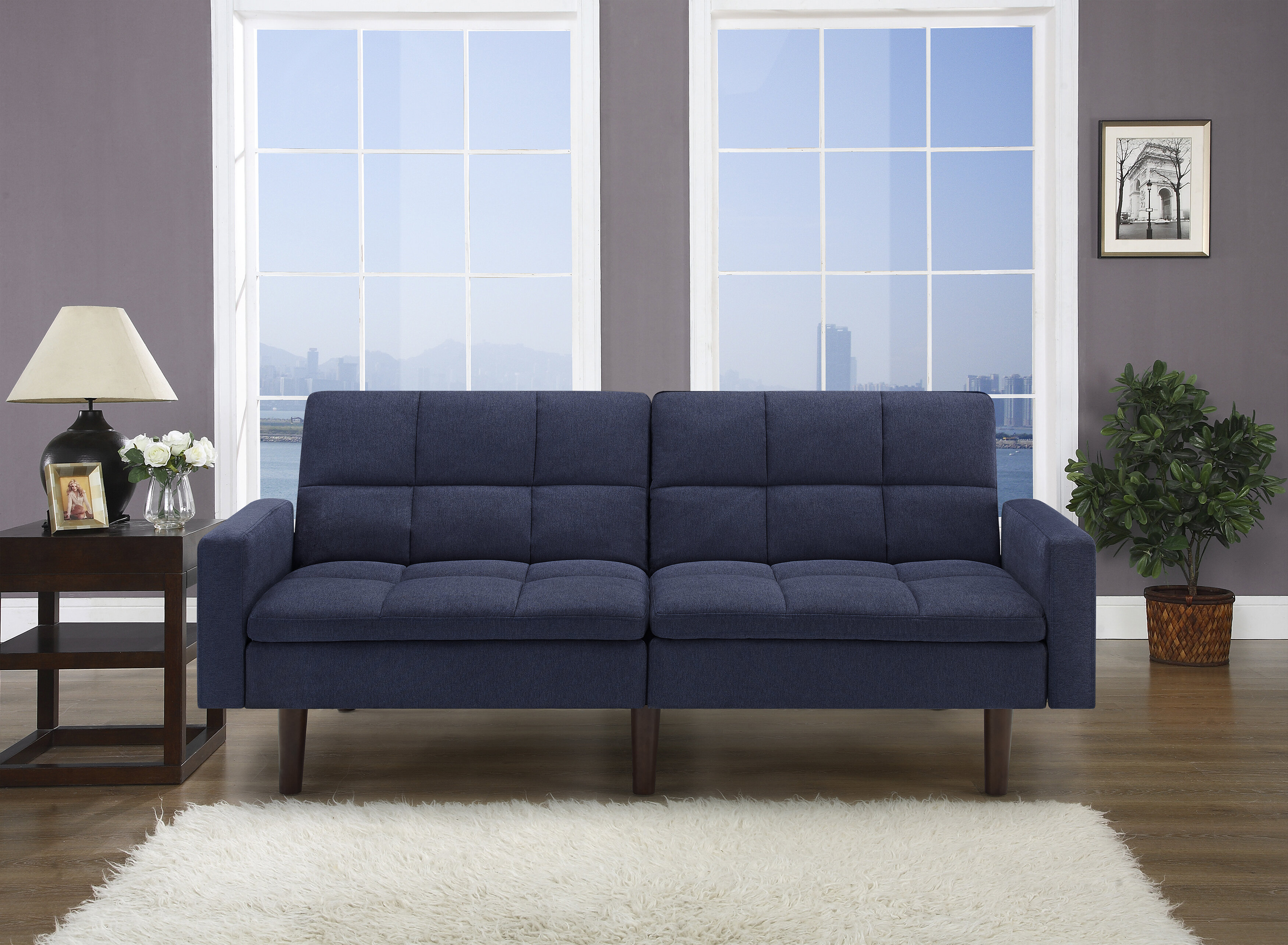 Geraldton Twin 76'' Upholstered Cushion Back Convertible Sofa