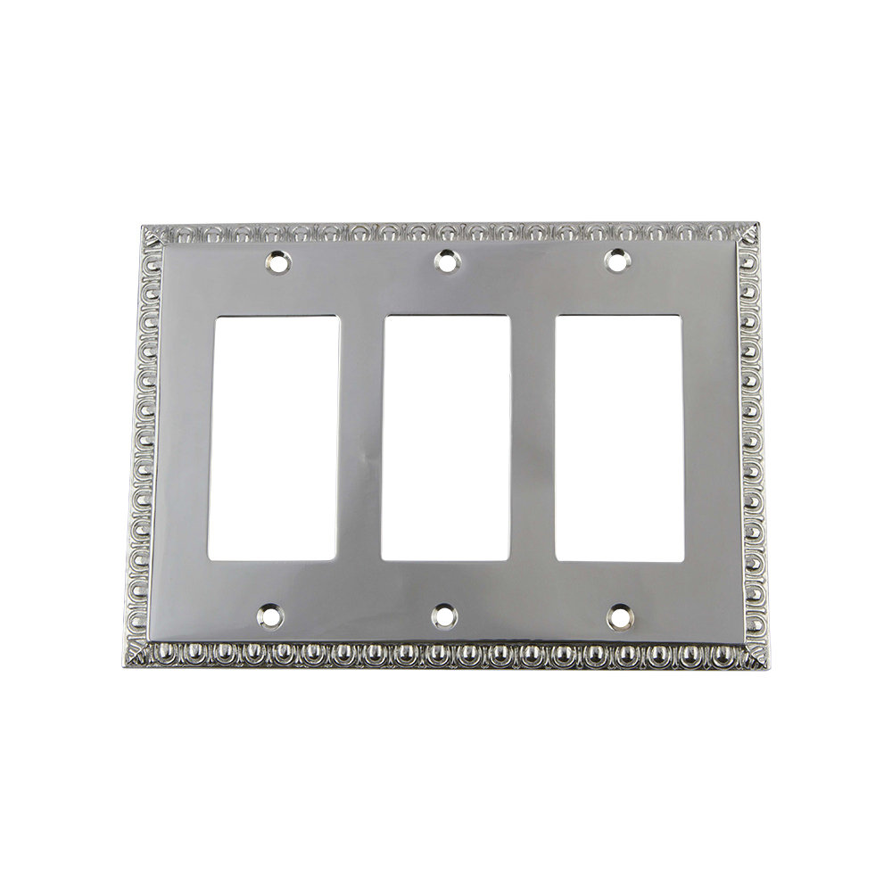 Egg and Dart 3-Gang Rocker Wall Plate Nostalgic Warehouse 