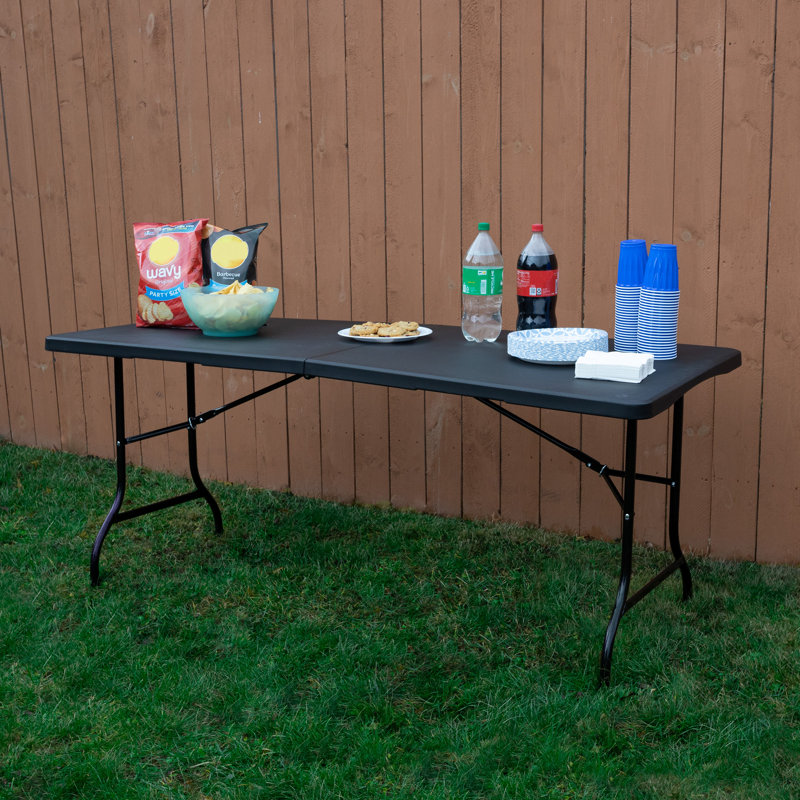 Black 6-Foot Folding Camping and Utility Table