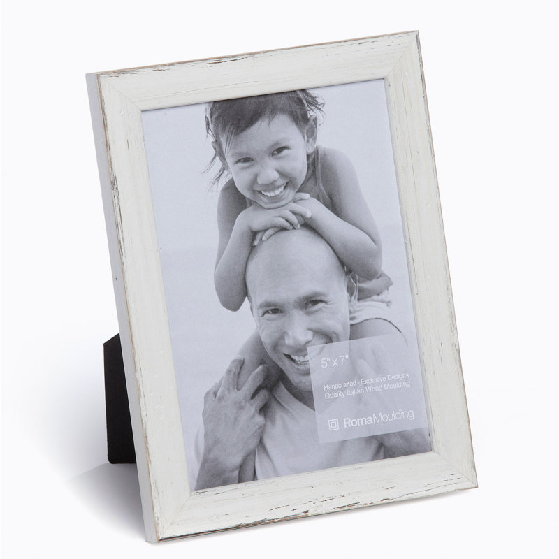 Casavant Wood Embossed Picture Frame, Matte White, 5" x 7"