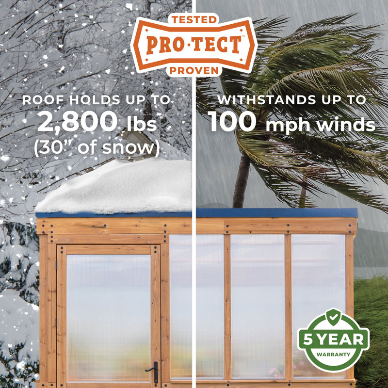 9 x 6 Cedar Wood and Polycarbonate Greenhouse