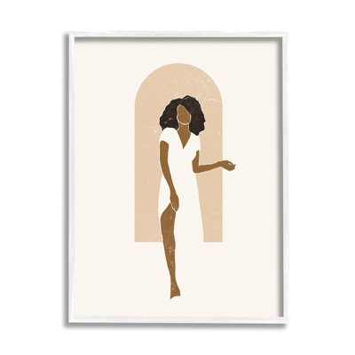 " Abstract Female in Archway Soft Minimal Earth Tones " Graphic Art Print