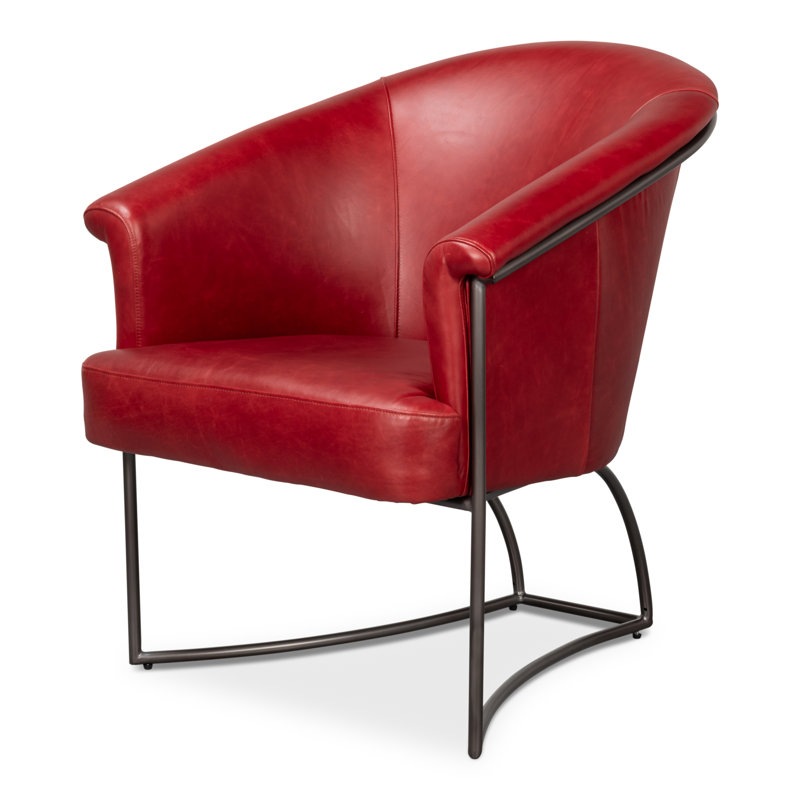 Nagel Armchair, Red Genuine Leather