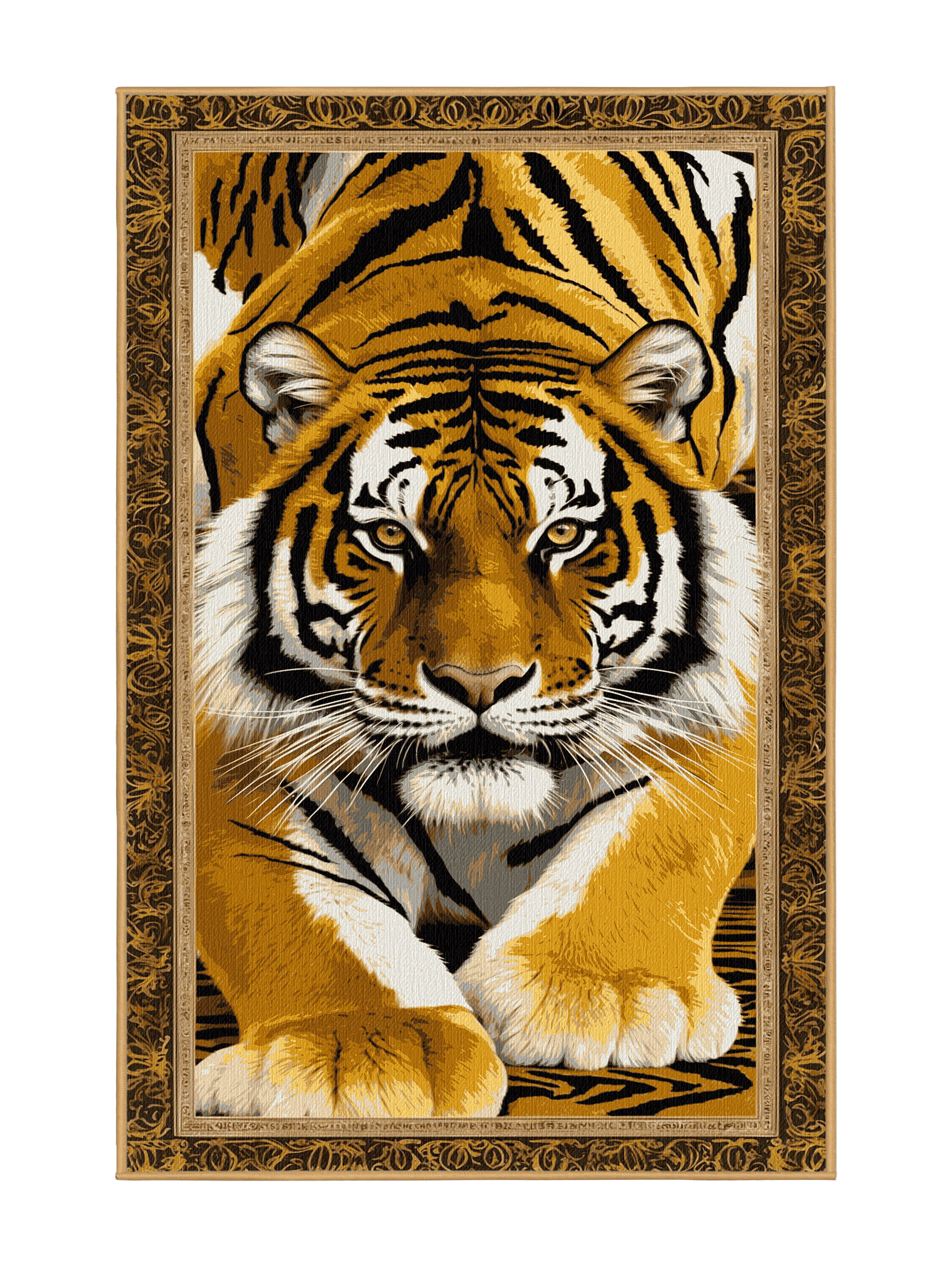 Foundry Select Washable Golden Tiger Big Cats Area Rug | Wayfair
