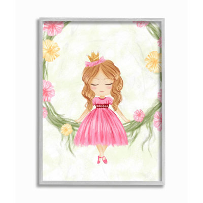 " Glam Girly Princess With Crown Soft Pink Floral " by Daphne Polselli