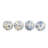 Blue and White Ceramic Decor Balls with Floral Patterns - Set of 4 - 4x4x3.5"