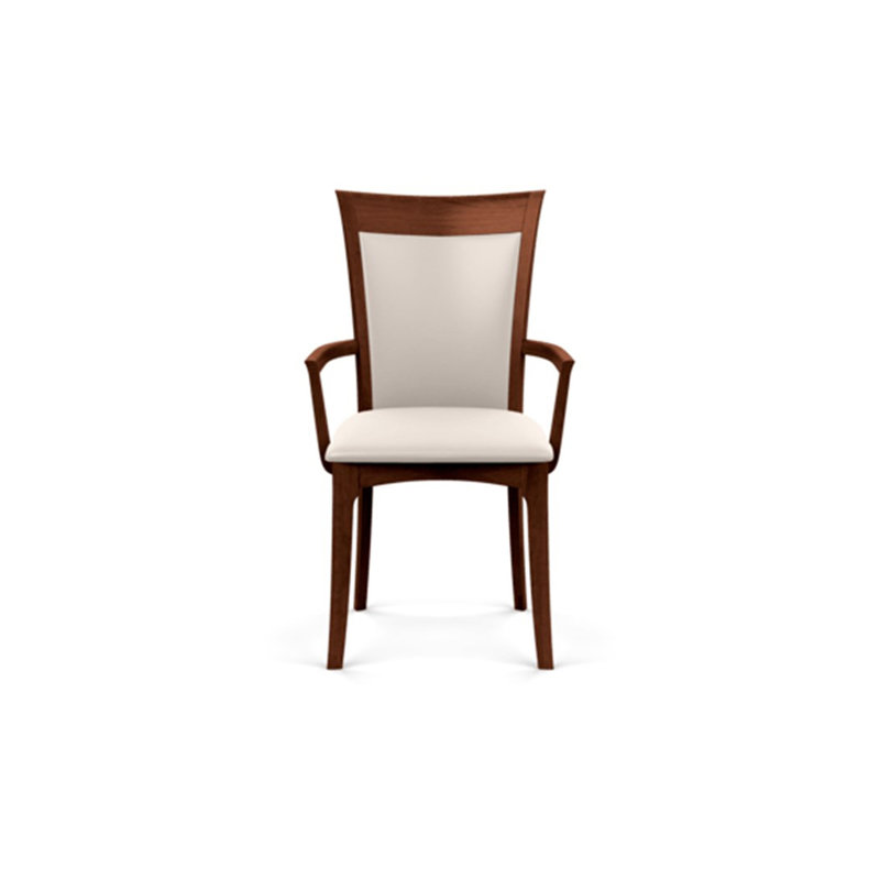 Morgan 19.25'' H Upholstered Armchair, Cognac Cherry, White