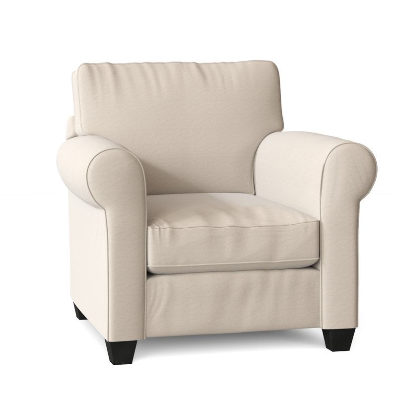 Putney Upholstered Armchair, Bayou Natural Washable Canvas