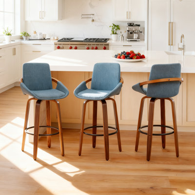 Benno 3-Piece Swivel Upholstered Counter Stool Set