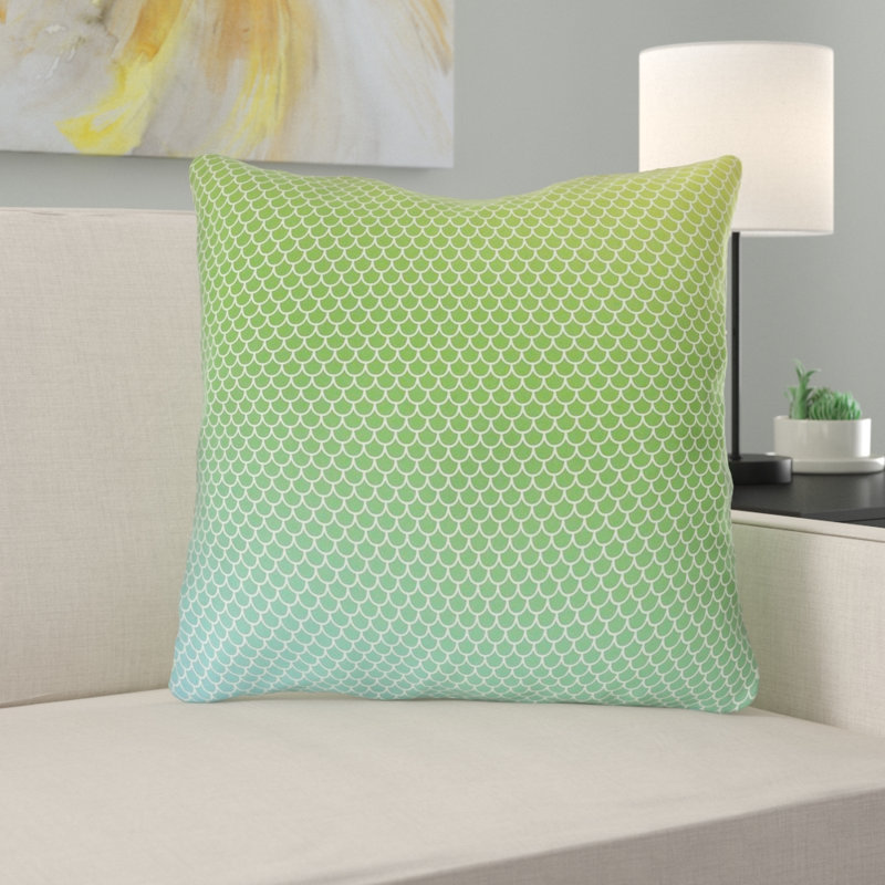Coussin décoratif écailles de sirène Katelyn Elizabeth, 14 po x 14 po, Polyester
