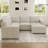 Velvet Chenille U Shaped Modular Sectional Sofa Apartment Pull Out Sofa Bed Sleeper Corner Sofa With Storage Ottoman-126039315