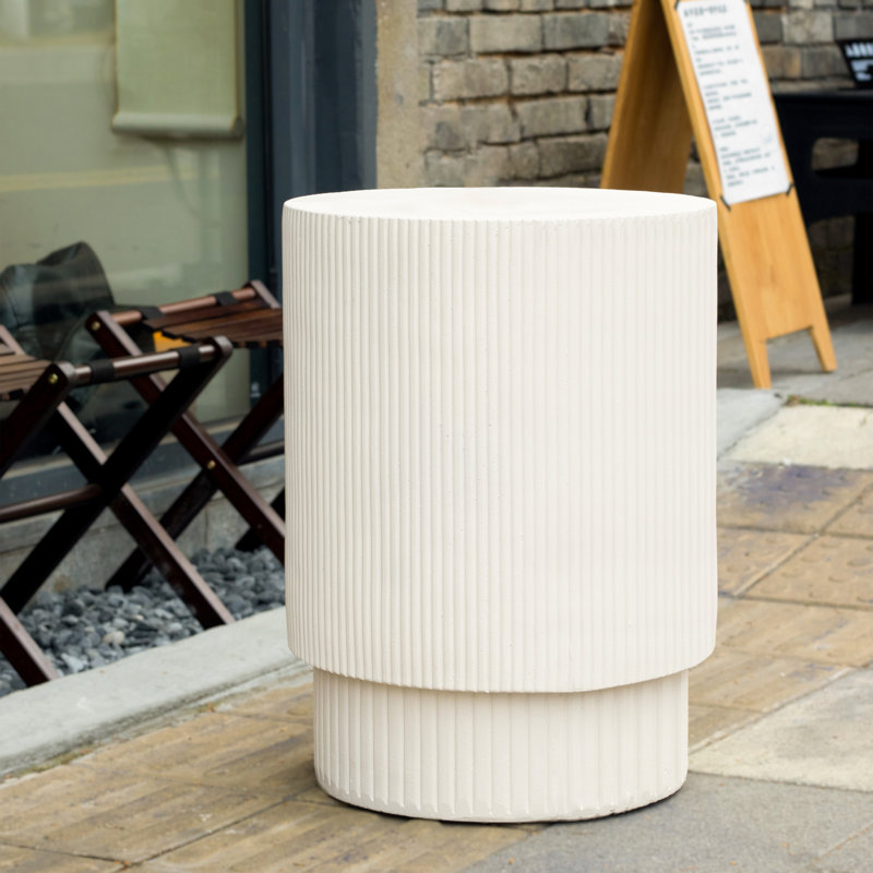 Kody Modern Minimalist Outdoor MGO Side Table, White