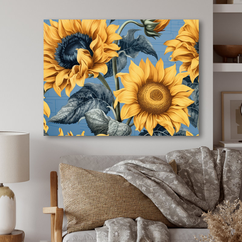 Décoration murale tournesol Golden Collage - tournesols en métal, H 12 po x l 20 po x P 1 po