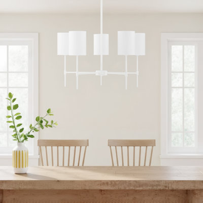 Meridian 5-Light Chandelier in Bisque White
