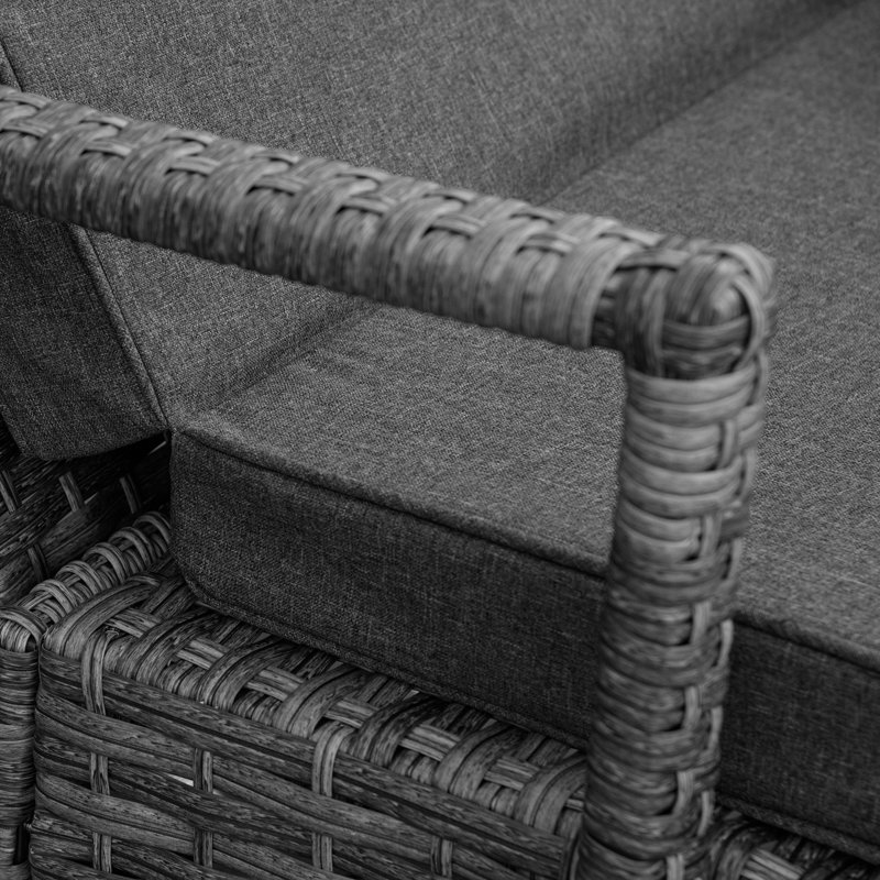 Gardenchair 195 cm Long Reclining Single Chaise with Cushions