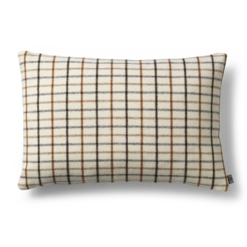 Slotsholmen Wool Pillow Cover & Insert, Brown/Beige Striped, Rectangle 15.75"H x 23.62"W