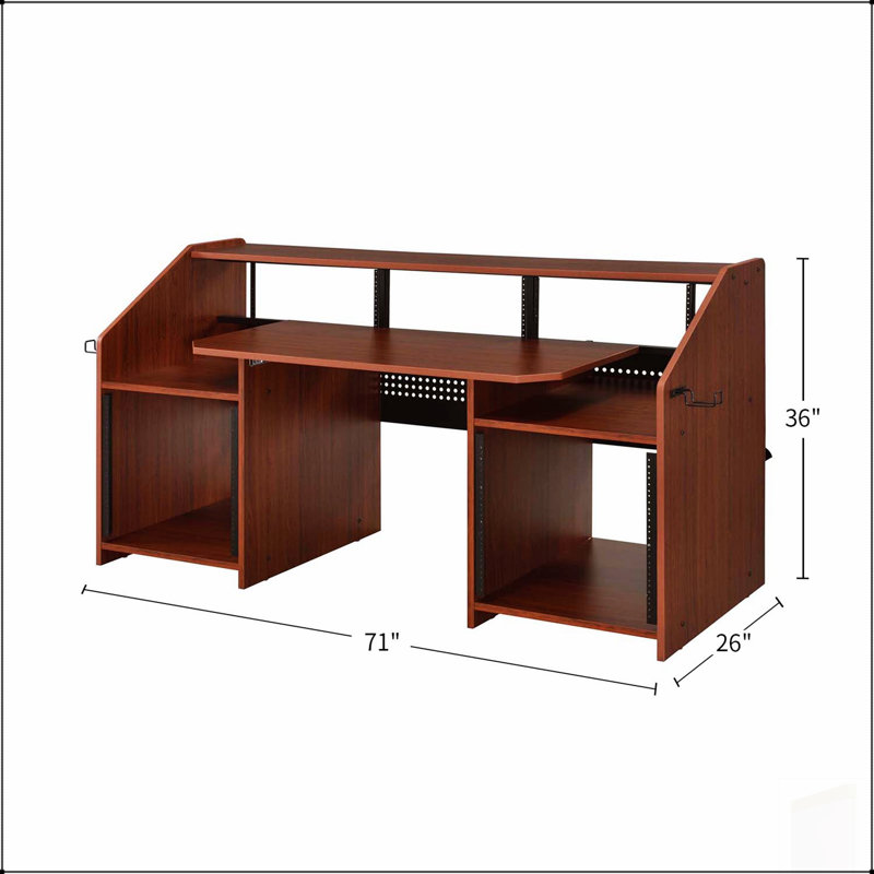 Bureau de musique rectangulaire avec 2 compartiments ouverts, un grand espace de fixation et un cadre durable pour les réalisateurs chevronnés