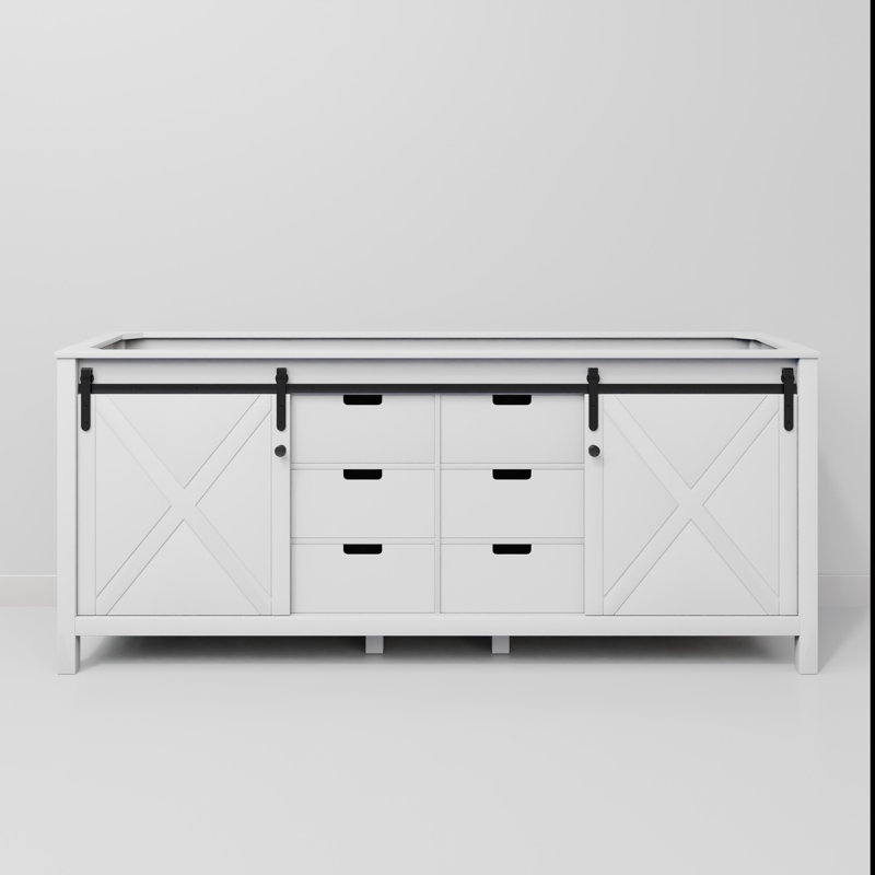 Marsyas 80 in W x 22 in D Double Bath Vanity, White