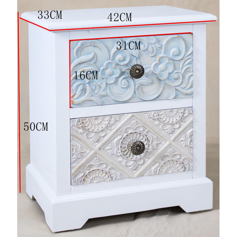 Glazer 42cm W Solid Wood Bedside Table
