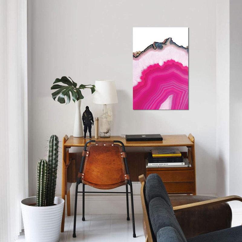 « rose agate slice », impression sur toile, H 18 po x l 12 po x P 1,5 po, Pas de tapis, Toile tendue