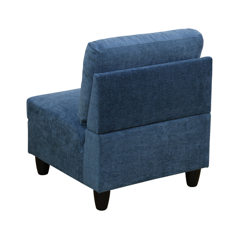 Trefann Upholstered Accent Chair, Blue Fabric