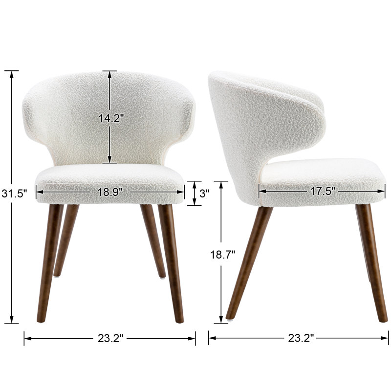 Kieriana 18.7'' H Upholstered Side Chair, White