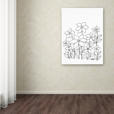 Carson 'Simple Flower Doodle 1' KCDoodleArt Graphic Art on Wrapped Canvas