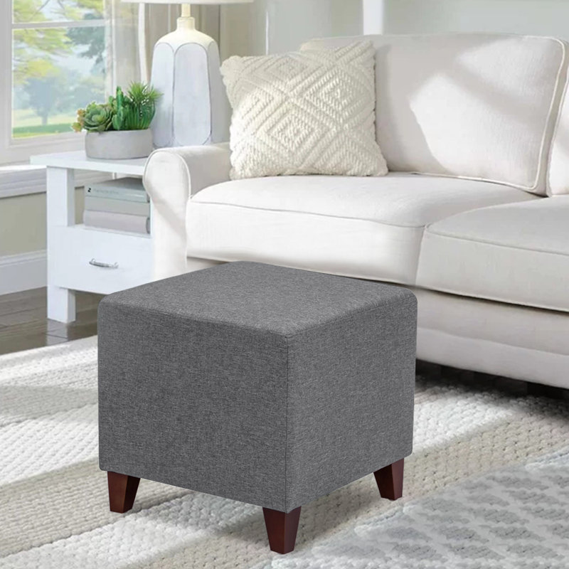 Moorhouse Upholstered Ottoman, Gray 100% Polyester