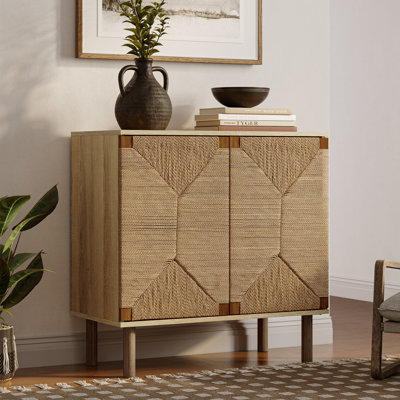 Kaia 31.5" Modern Rope 2-Door Cabinet