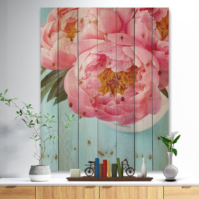 Bouquet de lumières rose pivoine fleurs-impression