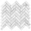 Carrara 1X3 Herringbone Polished Mosaic Tile