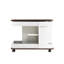 Table de bout réglable U-Can avec roulettes, table d'appoint moderne avec plateau relevable, plateau tournant à 360 ° et espace de rangement pour le salon, petit espace
