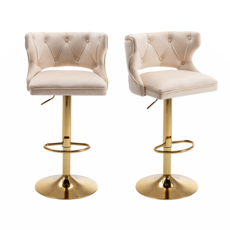 Tabouret pivotant à hauteur réglable Lounell, Beige
