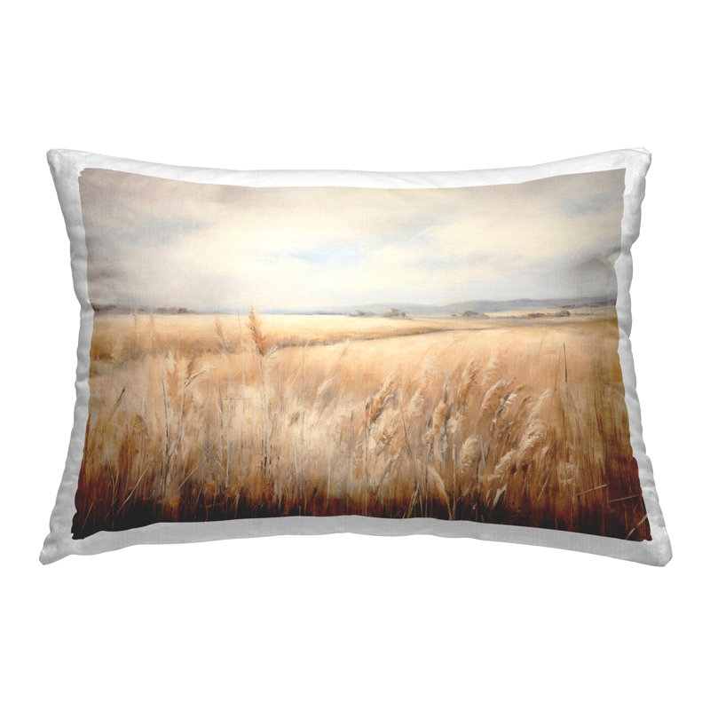 Coussin décoratif imprimé Vast Wheat Field par Petal Prints Design