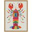 «MCM Lobster Coastal» par Rachel Lee, 3 oiseaux, reproduction d'art sur toile encadrée