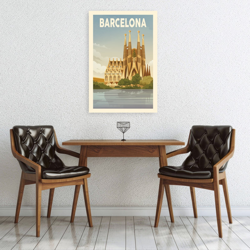 Barcelona Sagrada Familia Reflection Contemporary Architecture City Wall Art Print 1 Piece Wrapped Canvas Wall Art