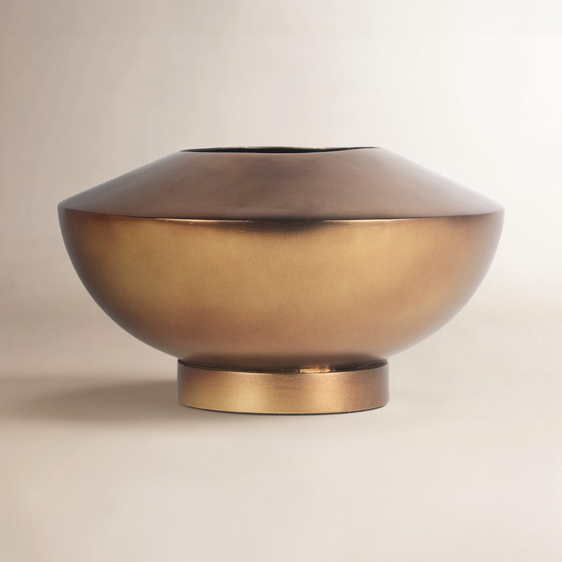 Frank Metal Table Vase, 4.75" H x 8.25" W x 8.25" D