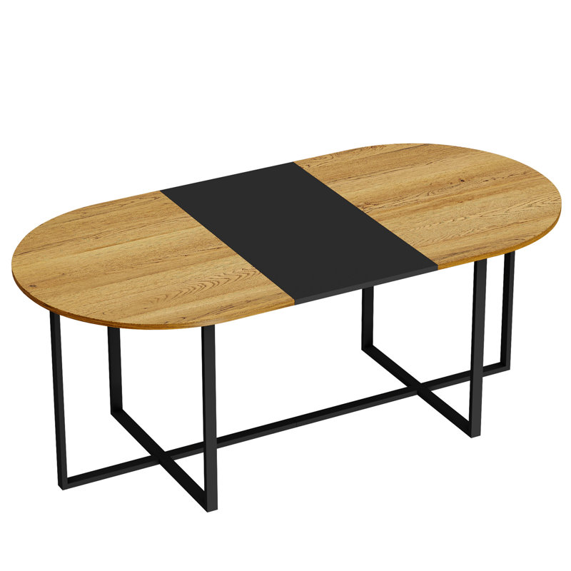 Table de salle à manger, Noir / bois