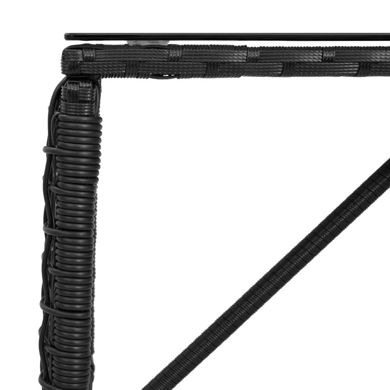 Charessa Rectangular Metal Outdoor Coffee Table , 80cm cm W 40cm cm D, Black