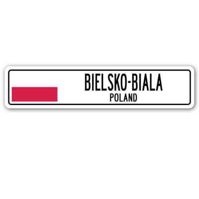 Panneau de signalisation en aluminium Backes Bielsko-Biala, drapeau de la Pologne