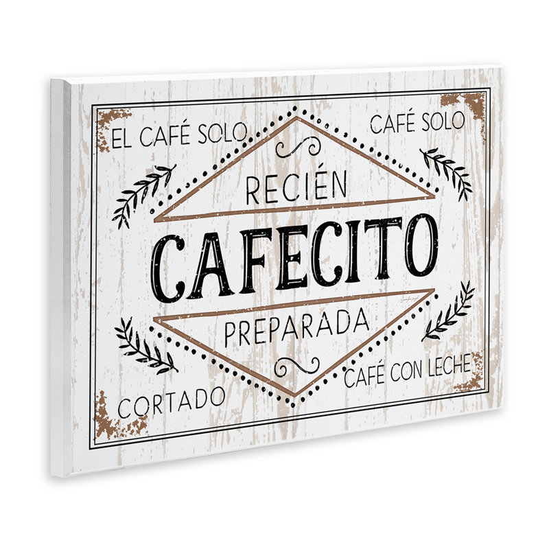 «Café Coffee Shop», art mural espagnol par Kim Allen, H 10 po x l 15 po