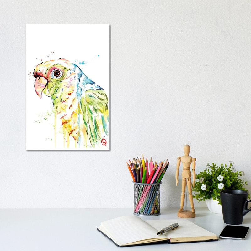 Parrot by Lisa Whitehouse - Wrapped Canvas Painting, 20.32 cm H x 30.48 cm W