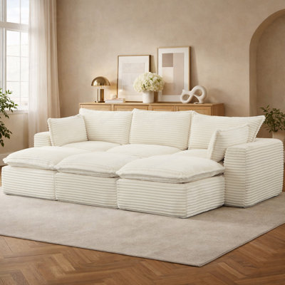Modular Sectional Sofa, L-Shape,Sleeper,Daybed,Straight Configurations, Pet-Friendly Corduroy, No Assembly Required